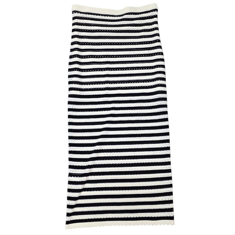 AMANDA UPRICHARD SEINE SKIRT BLACK CREAM STRIPE‎ S - Picture 4 of 12